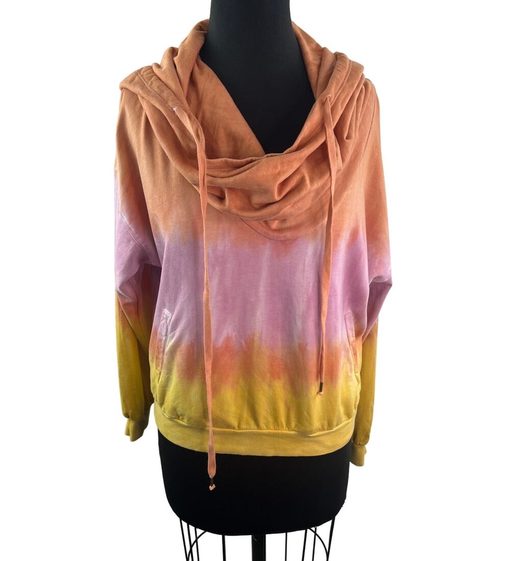 YFB Young Fabulous & Broke Hoodie Tie Dye Cowl Neck Drop Shoulder XS X-Small